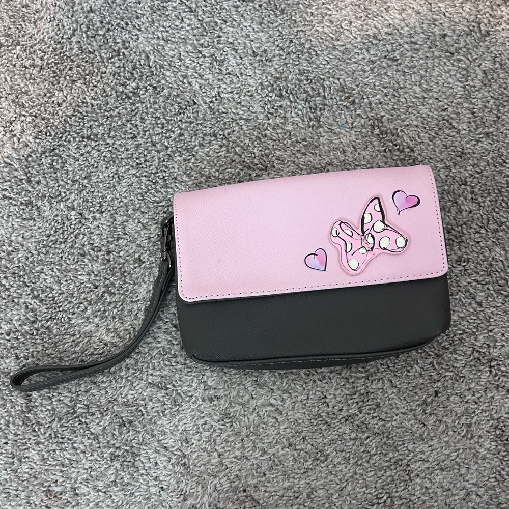 Disney Parks Sweet Minnie Mouse Crossbody Wristlet Bag